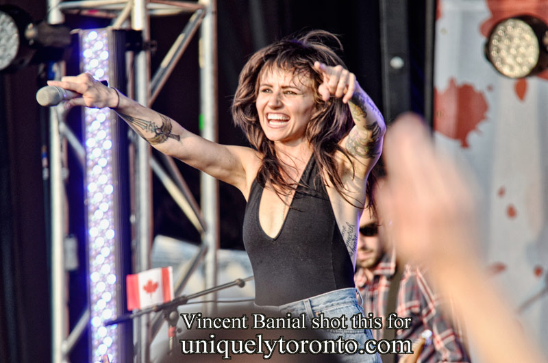 Photo of LIGHTS performing in Vaughan on Canada Day. Photo credit Vincent Banial